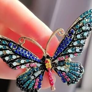 Beautiful Multicolor Butterfly Brooch, New